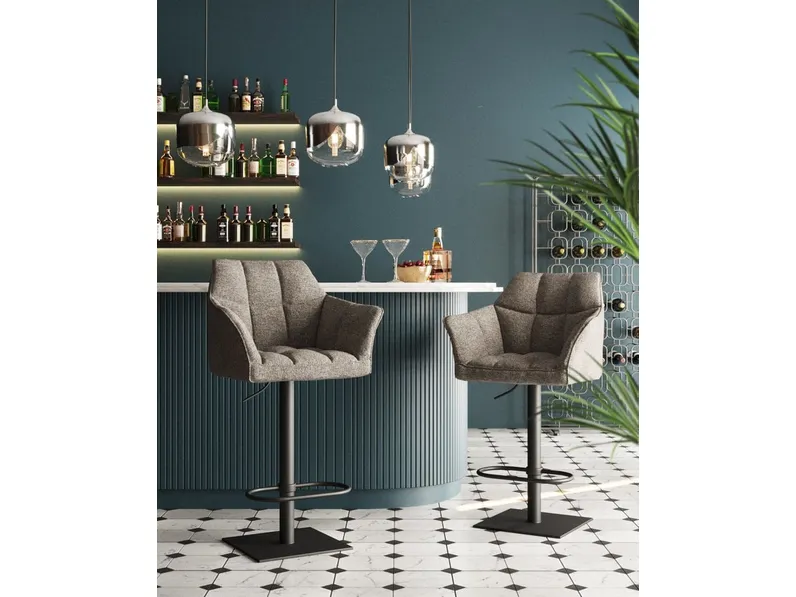Sgabello in tessuto imbottito Thinkthank di Kare Design