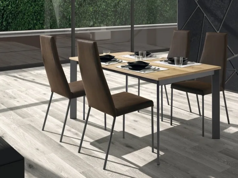 Sedia in pelle con schienale alto Sierra di Domitalia