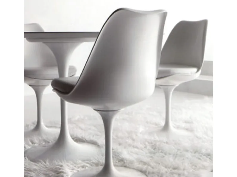 Sedia Stile in poliuretano con rivestimento in pelle di Sigerico