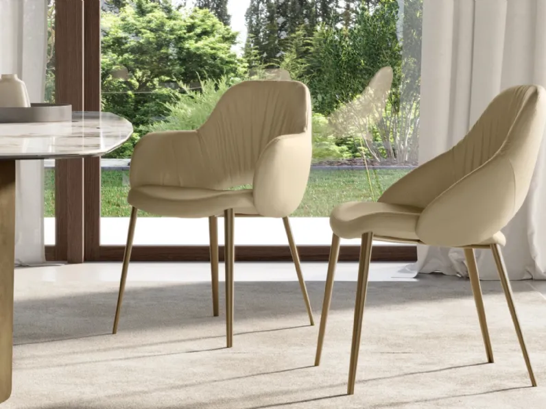 Sedia in pelle Silhouette Deluxe di Eforma