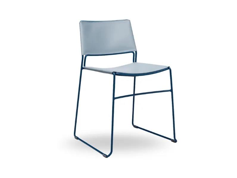 Sedia in cuoio Slim di Midj