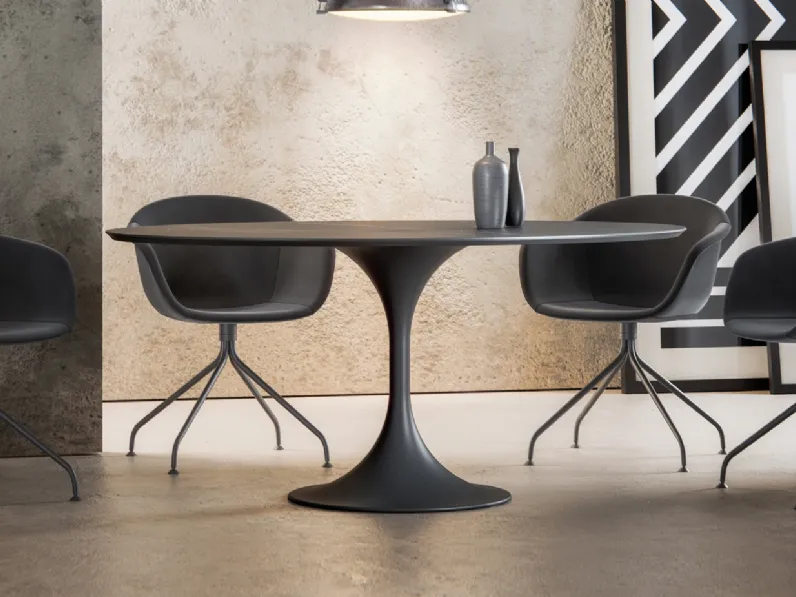 Sedia in ecopelle con struttura in metallo Smack PT2 di Ambiance Italia