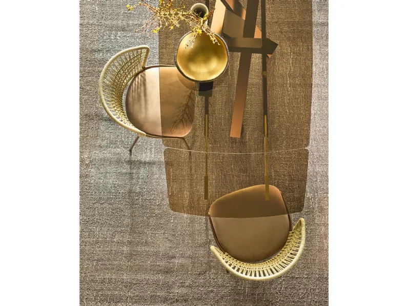 Sedia Soffio in cordino di poliestere e seduta imbottita di Riflessi