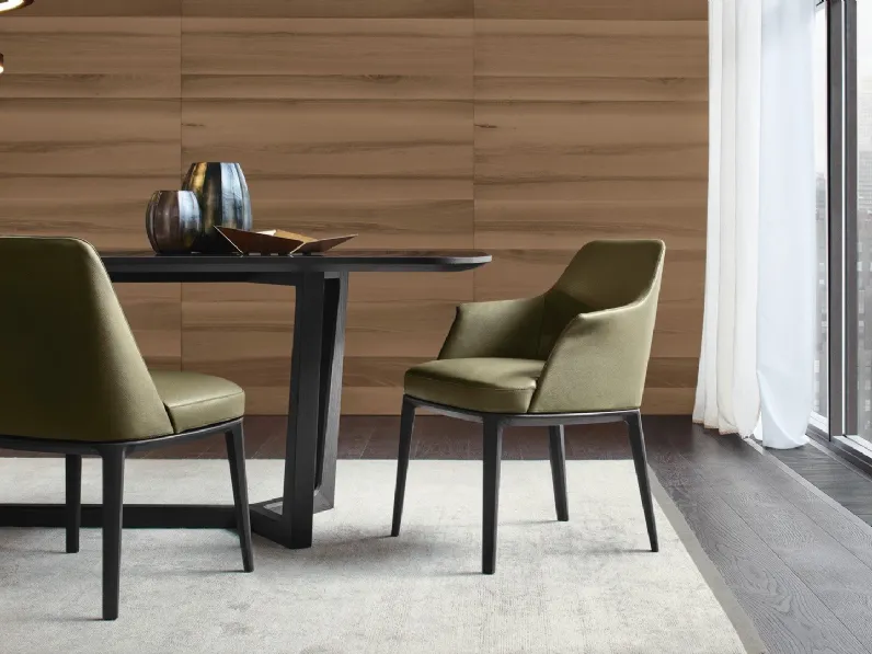 Sedia Sophie in pelle di Poliform