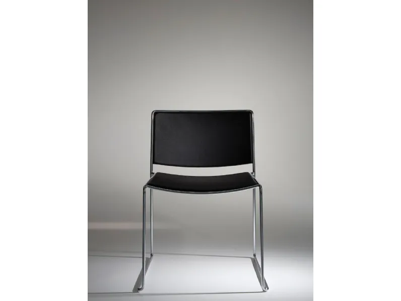 Sedia Spindle rivestita in pelle di Porro