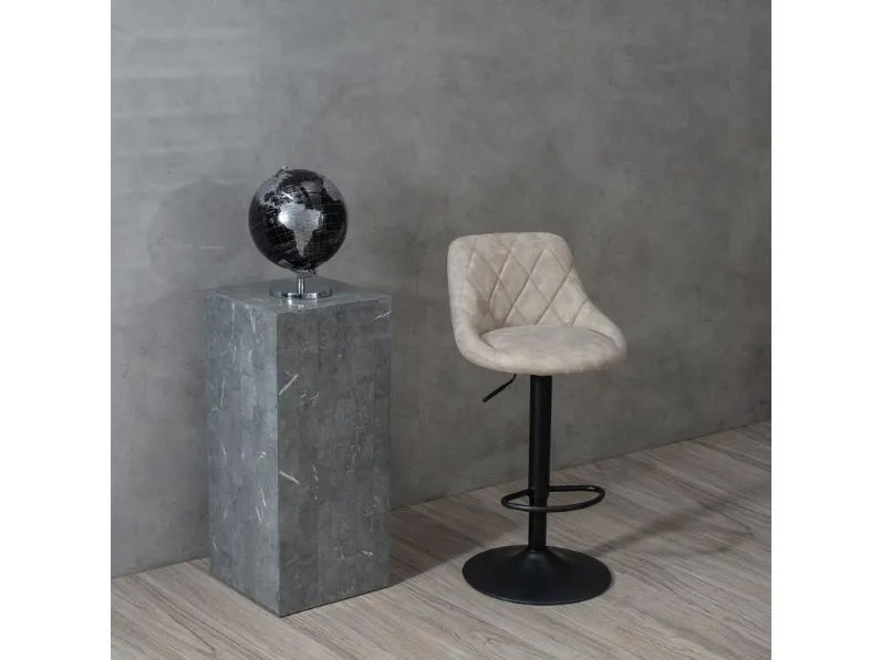 Sgabello in microfibra imbottita e trapuntata con struttura in metallo verniciato Max di Stones