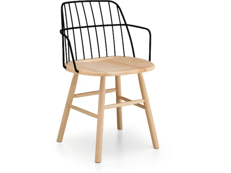 Sedia Strike in legno e metallo di Midj