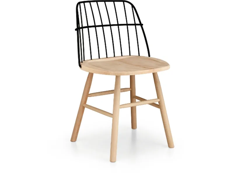 Sedia Strike in legno e metallo di Midj