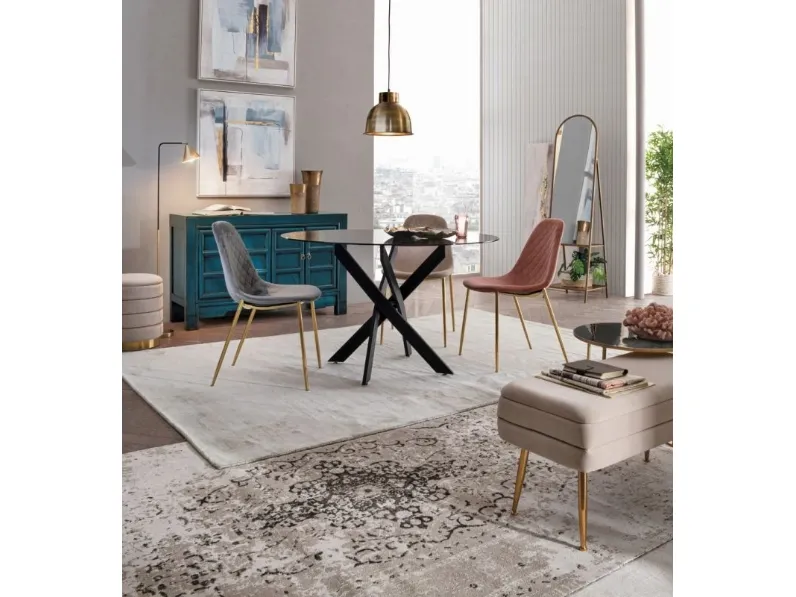 Sedia Terry rivestita in velluto di Bizzotto