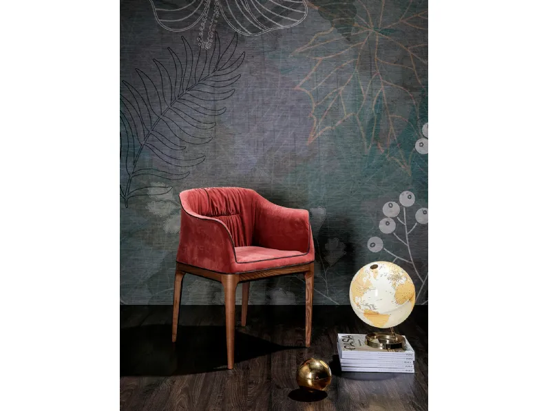 Sedia Mivida con seduta rivestita in pelle di Tonin Casa