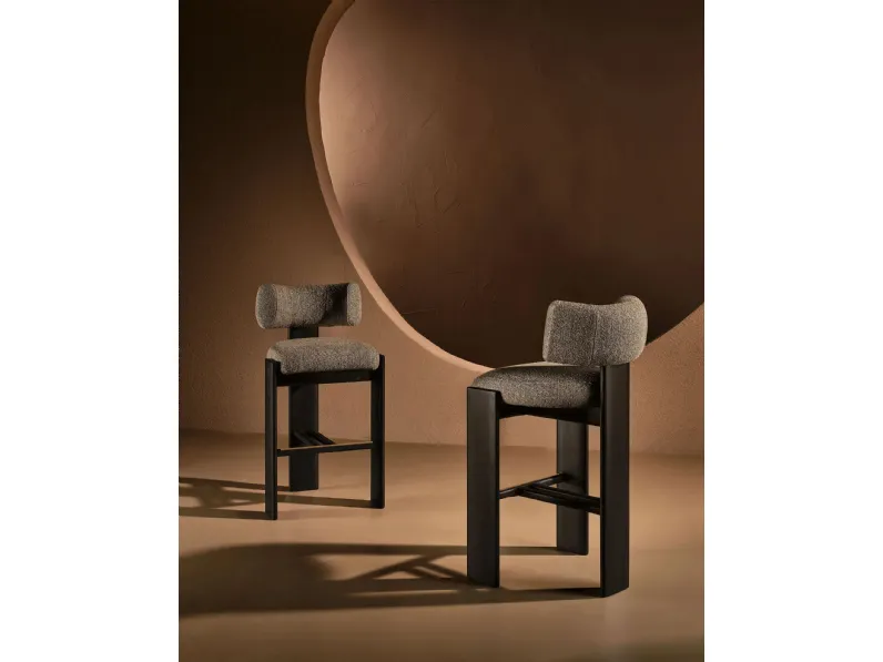 Sgabello Trine Stool in tessuto imbottito di Nature Design