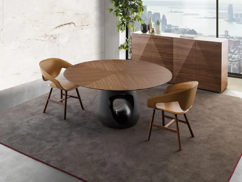 Sedia Vad Wood Cuoio di Horm