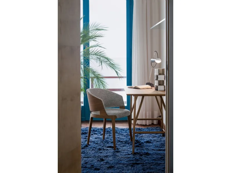 Sedia Velis Wood in legno e tessuto di Potocco