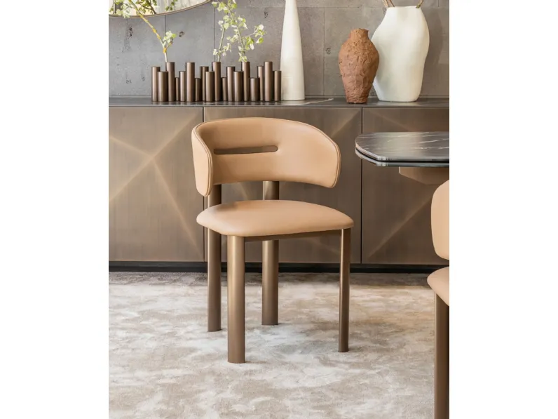 Sedia di design in pelle Velvet di Riflessi