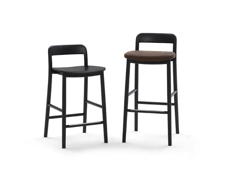 Sgabello Villetta in massello di frassino di De Padova