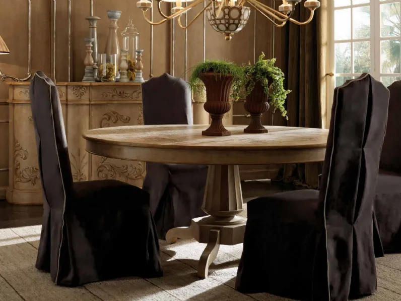 Sedia classica rivestita in tessuto scuro Art 2048 di Vittorio Grifoni