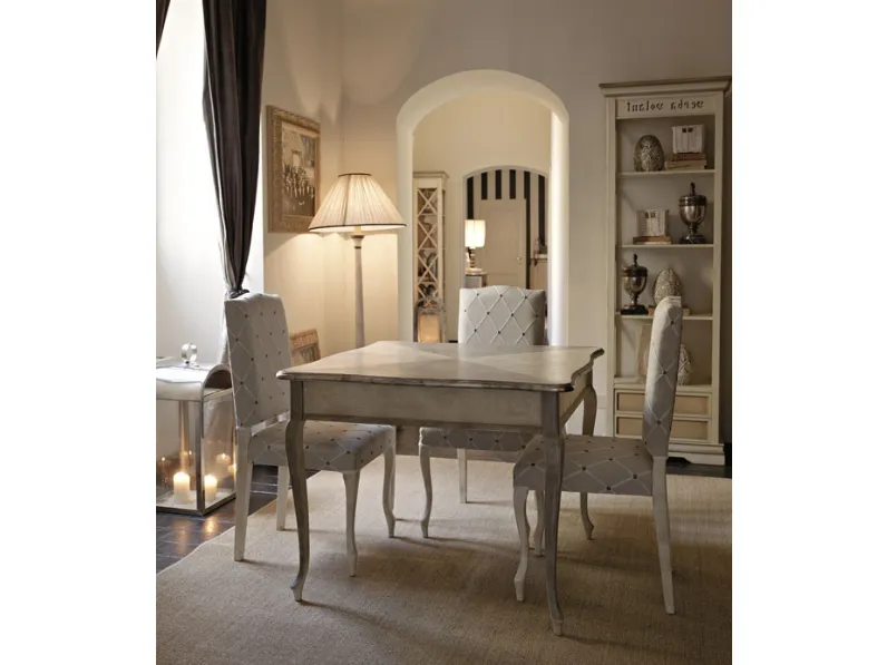 Sedia classica in legno laccato e tessuto imbottito Art 2092 di Vittorio Grifoni