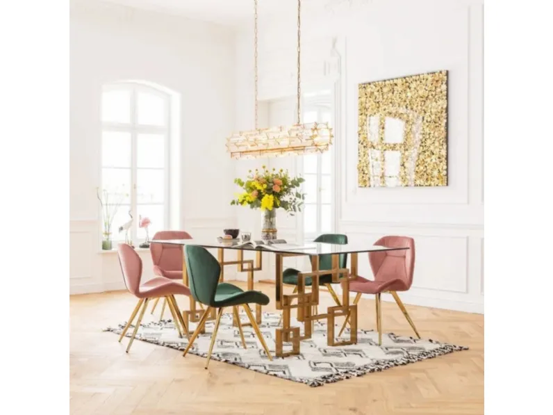 Sedia in tessuto Rosa e Verde Viva di Kare Design