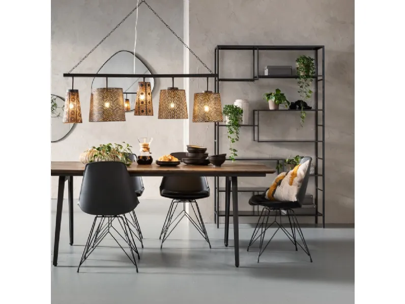 Sedia Wire in pelle di colore Nero di Kare Design