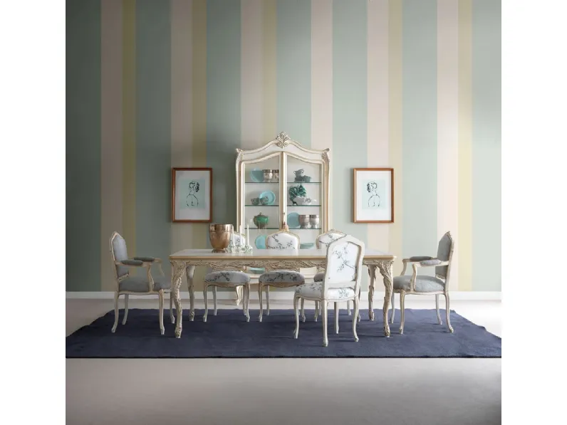 Tavolo rettangolare 3577 bianco antico, mecca e colore tortora di Silvano Grifoni