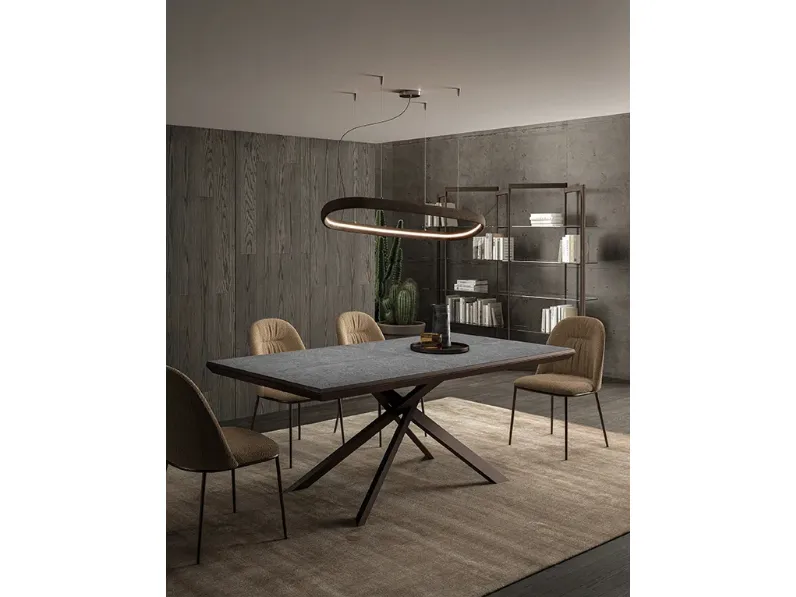 Tavolo 4x4 allungabile in Cemento di Ozzio