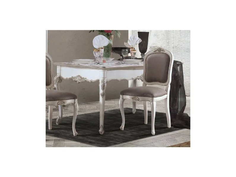 Tavolo barocco rettangolare intagliato e sagomato 712 di Fratelli Raffagnini