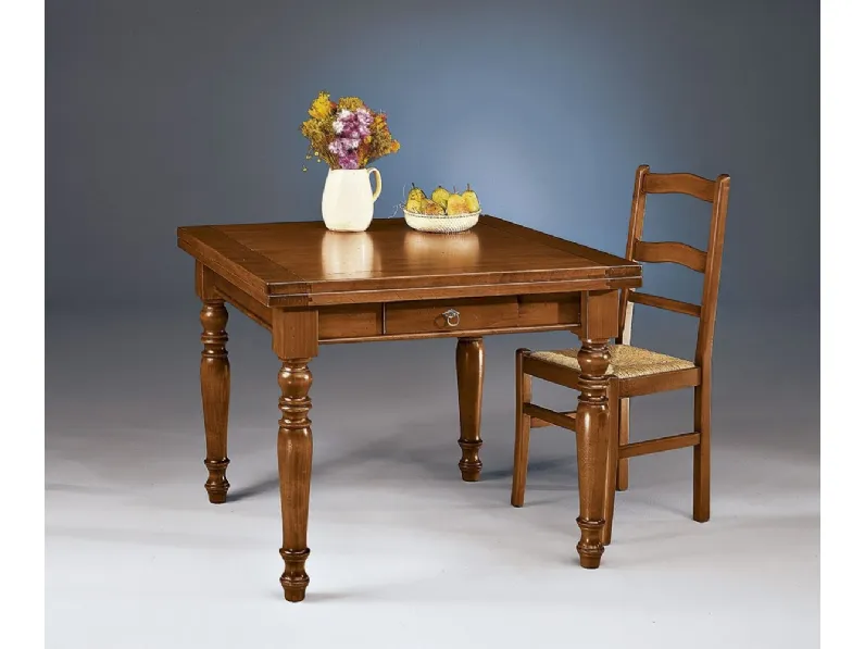 Tavolo in legno quadrato con apertura a libro 912-A di Zanini