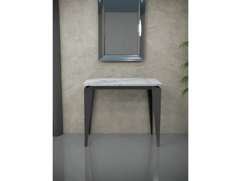 Tavolo allungabile chiuso Stylo Consolle in laminato Marmo Calacatta di Abitare Interior