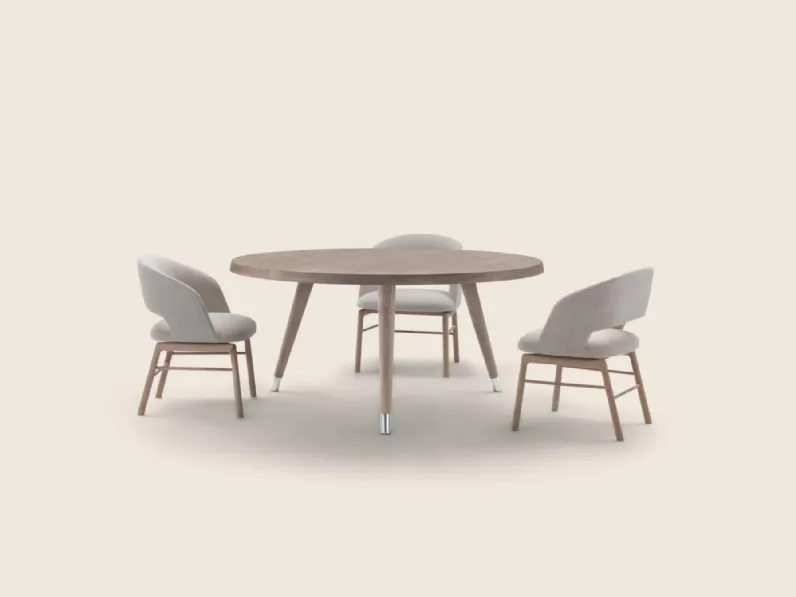 Tavolo rotondo Adler in legno di Flexform