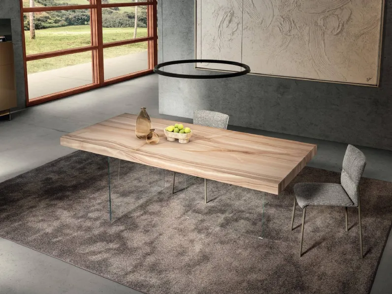 Tavolo Air 2170X in Vetro di Lago