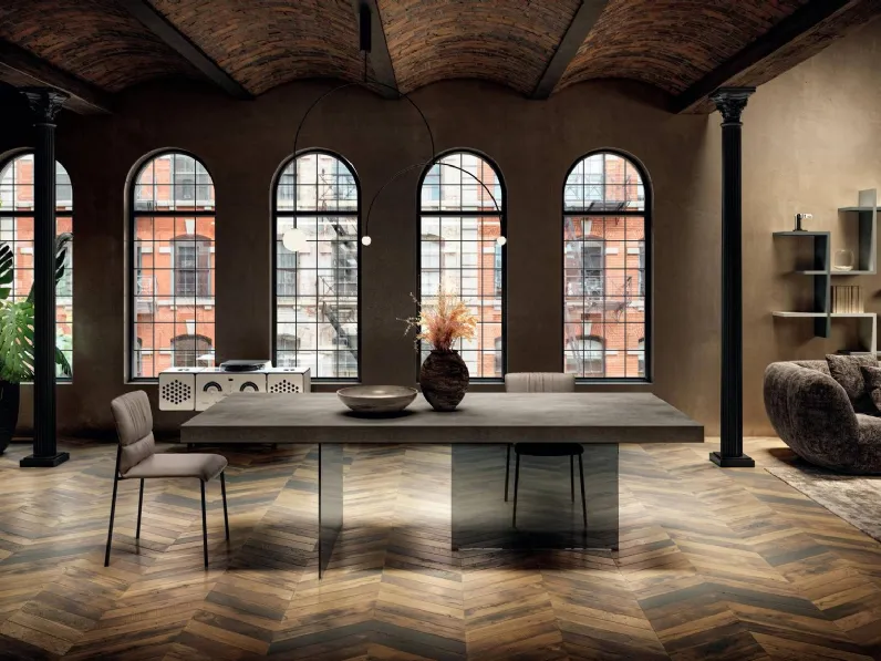 Tavolo Air 2170X in Vetro di Lago