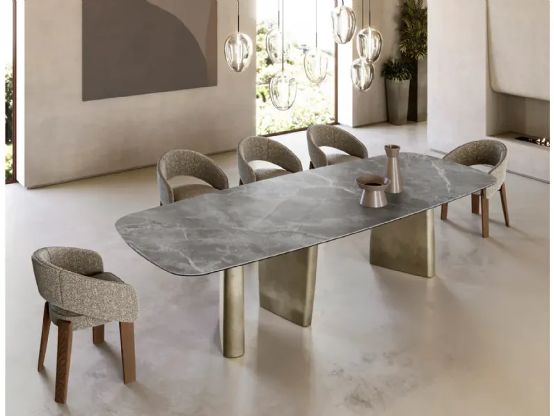Tavolo Albert con top in ceramica di Eforma