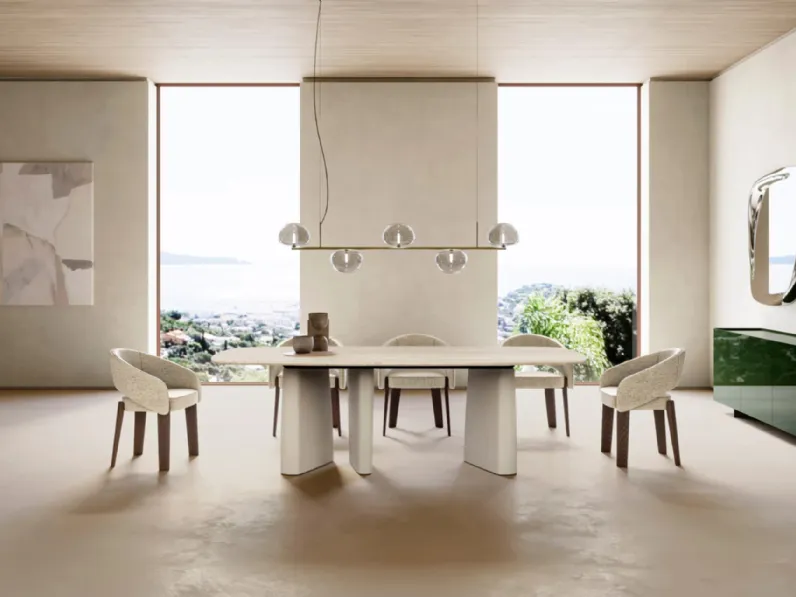 Tavolo Albert con top in marmo di Eforma