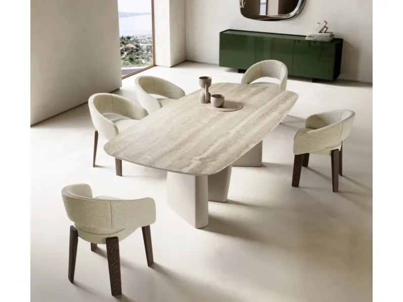 Tavolo Albert con top in marmo di Eforma