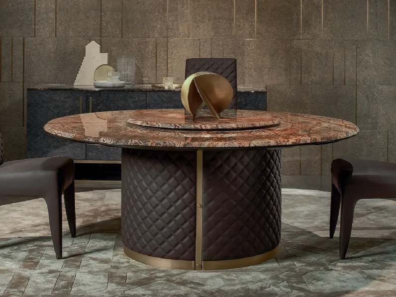 Tavolo Alfred rotondo con top in marmo di Daytona Home