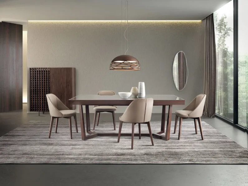 Tavolo allungabile Aliante con top in vetro Pacini e Cappellini