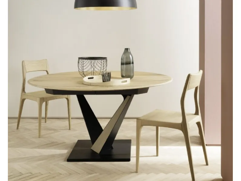 Tavolo rotondo allungabile West di Alta Corte