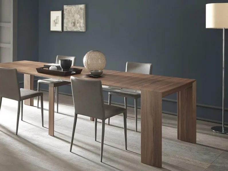 Tavolo Consolle allungabile con meccanismo telescopico David in legno di Altacom