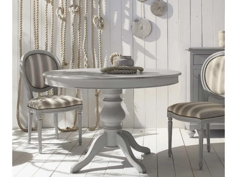 Tavolo rotondo allungabile Art 637 Shabby Chic di Fratelli Mirandola