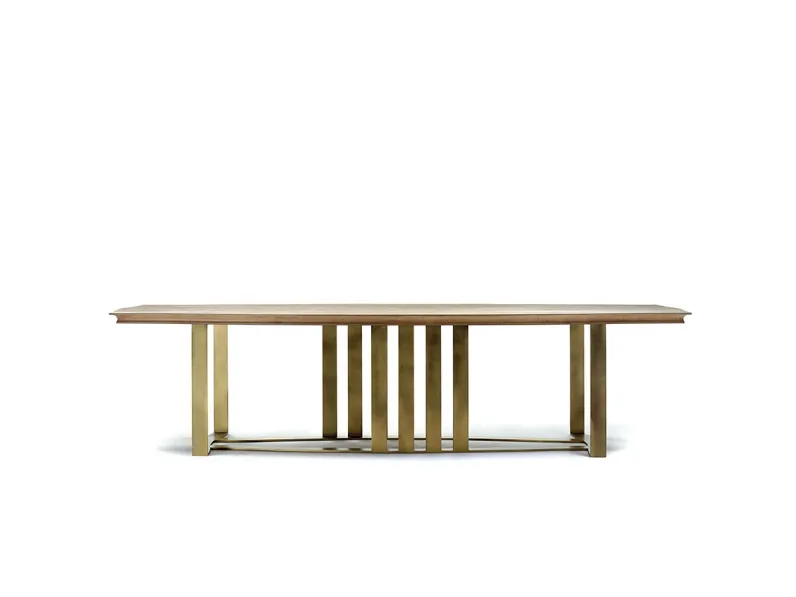 Tavolo in legno massello d'acero con gambe in bronzo Art C030 di Vittorio Grifoni