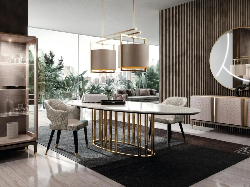 Tavolo con top in marmo Mascari Ascot di Valderamobili