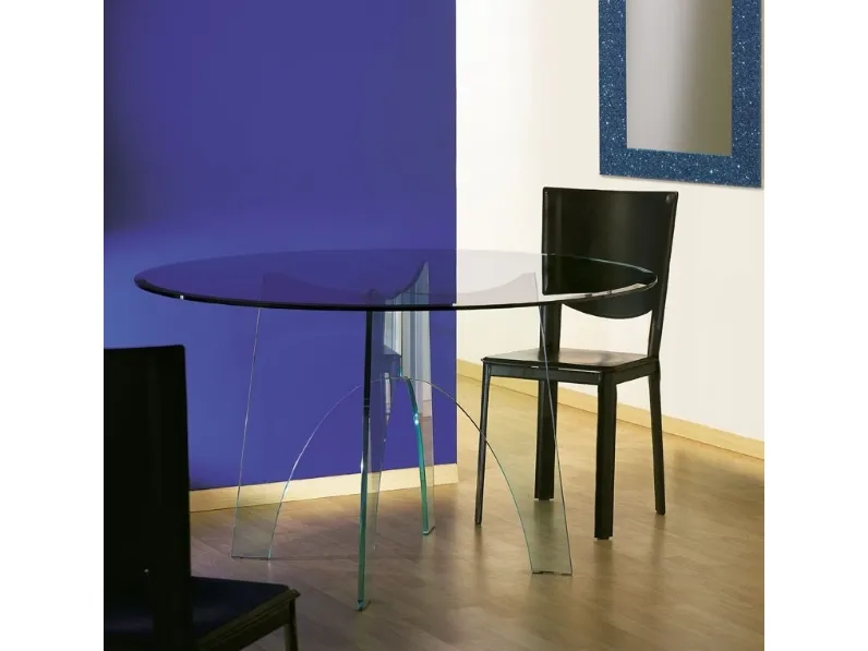 Tavolo rotondo in cristallo Athos de La Vetreria