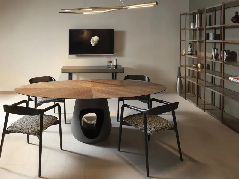 Tavolo Barbara Ovale con top in legno di Horm