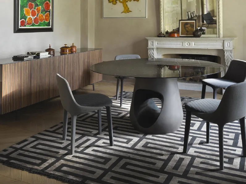 Tavolo Barbara Rotondo con top in marmo di Horm