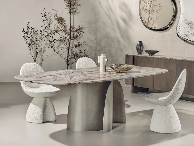 Tavolo Bloom con top in marmo di Nature Design
