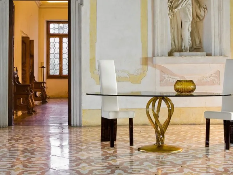 Tavolo con base in vetro di Murano BolshòJ 72 di Reflex