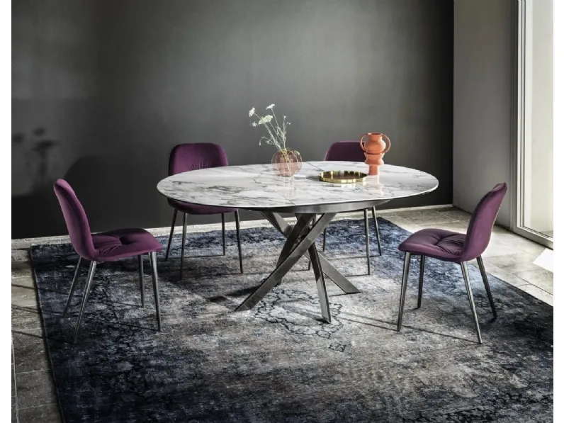 Tavolo rotondo Barone in SuperMarmo di Bontempi