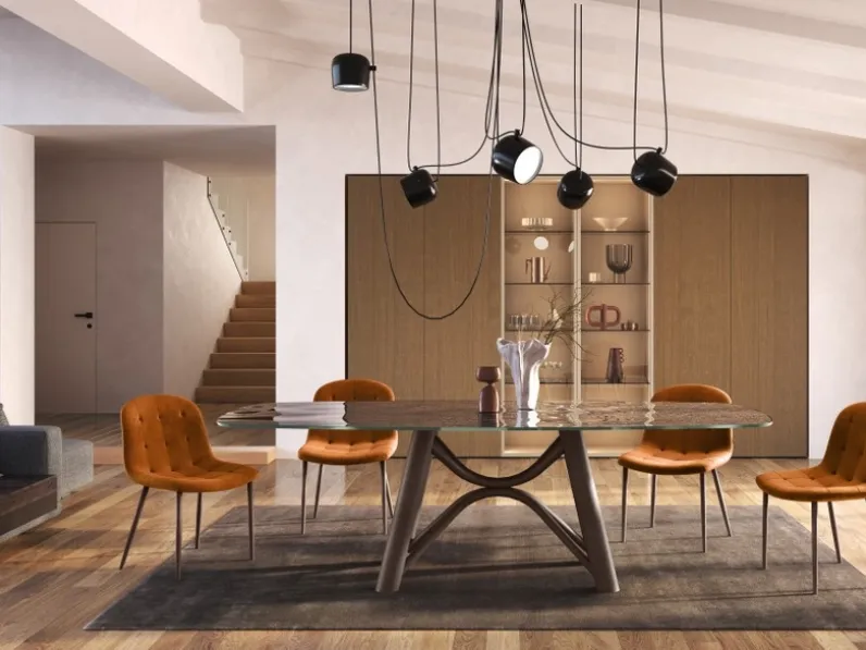 Tavolo Brooklin con top in vetro di Scavolini