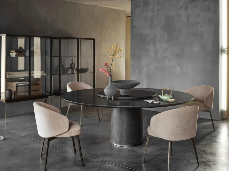 Tavolo rotondo in marmo ricostruito Bulè di Lema