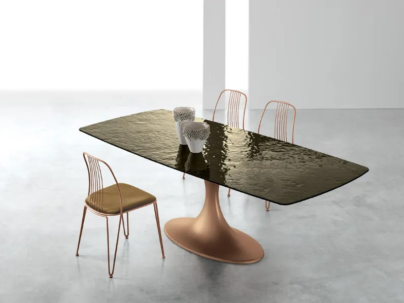 Tavolo Calice con top in vetro Target Point